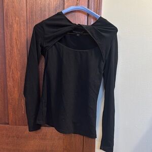 Boston Proper Black Long Sleeve Blouse